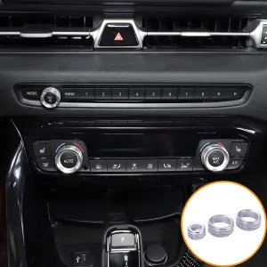 Fit for Toyota Supra GR A90 A91 MK5 2019-2024 Air Conditioner and Volume Knob Cover, Aluminum Alloy Air Conditioner Volume Tune Button Cover Trim, 3PCS (Silver)