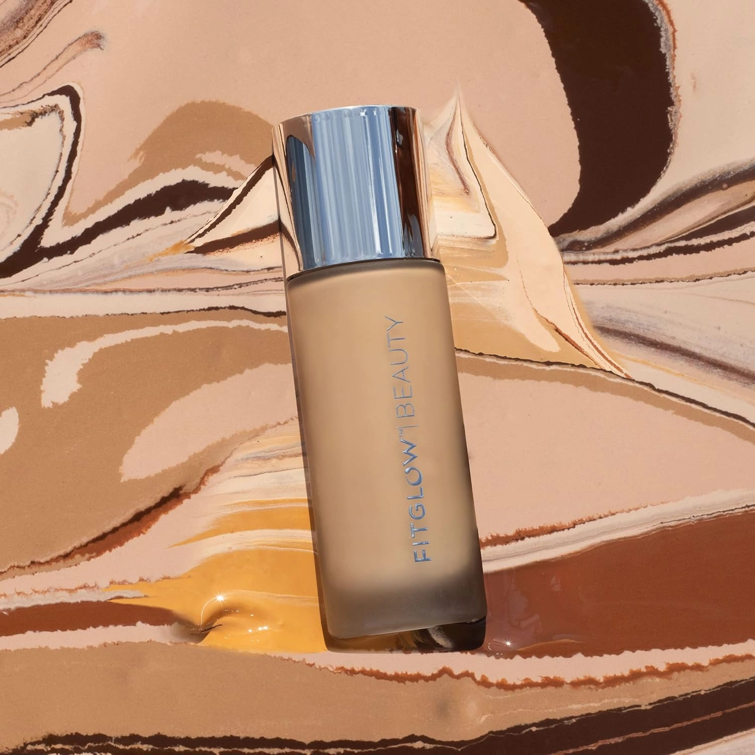 Fitglow Beauty - Natural Foundation  Photo-Filtering Foundation | Vegan, Woman-Owned Clean Beauty (F5 - Tan-Deep Neutral, Soft Olive Undertones)