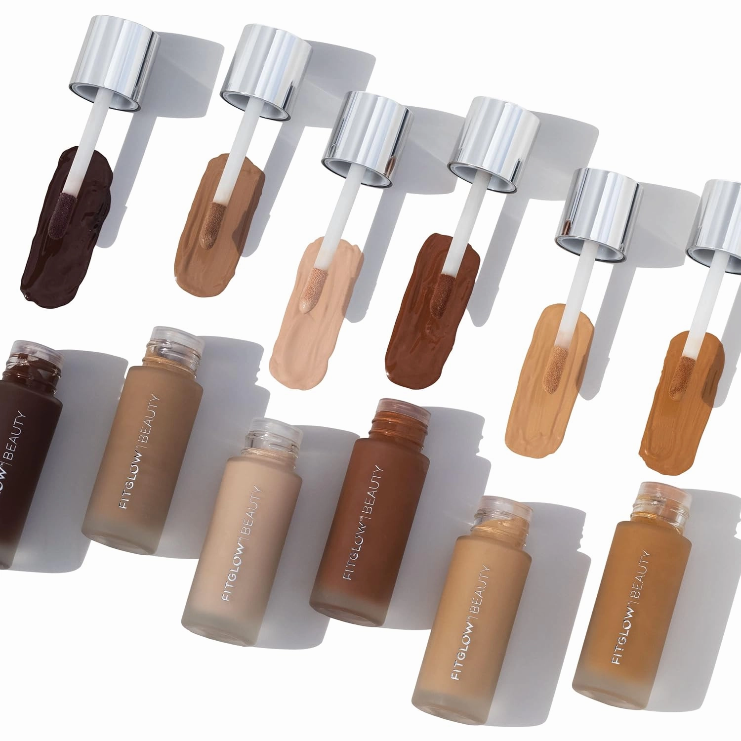 Fitglow Beauty - Natural Foundation  Photo-Filtering Foundation | Vegan, Woman-Owned Clean Beauty (F5 - Tan-Deep Neutral, Soft Olive Undertones)