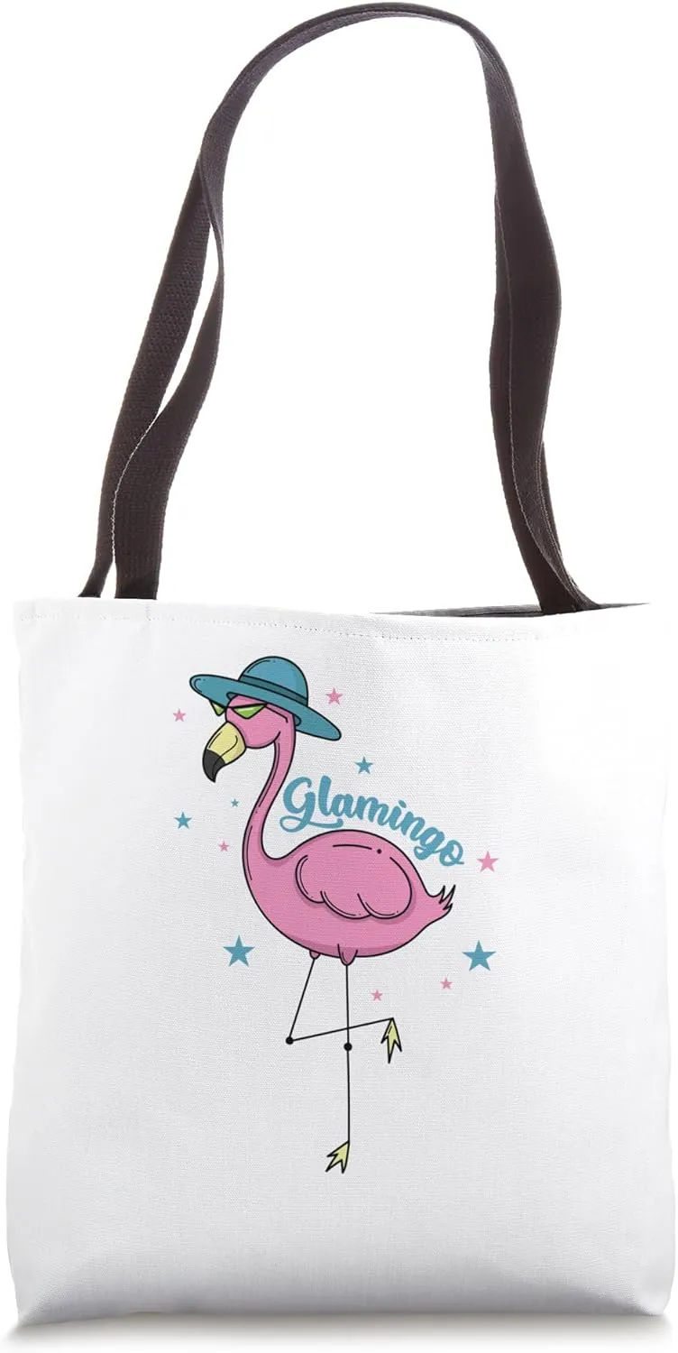 Flamingo Glamingo on one leg Tote Bag