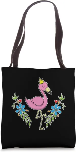 Flamingo with Crown Tote Bag