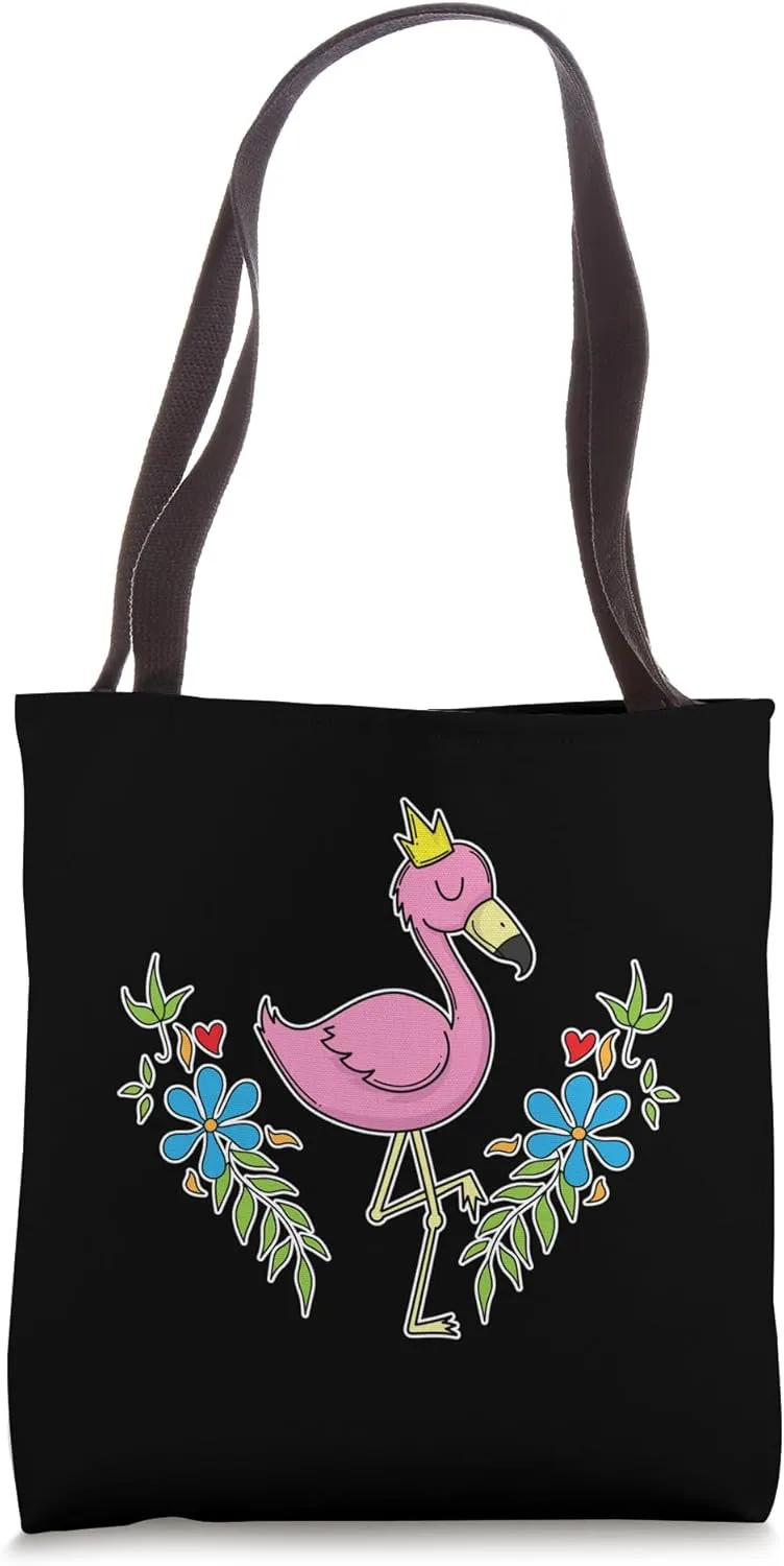 Flamingo with Crown Tote Bag