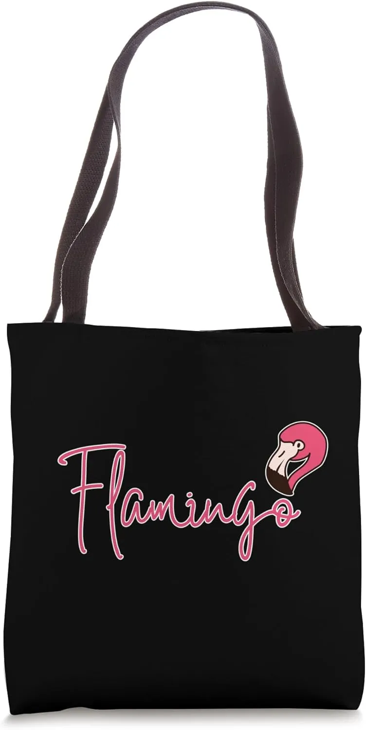 Flamingo with Flamingo Head Logo Tote Bag