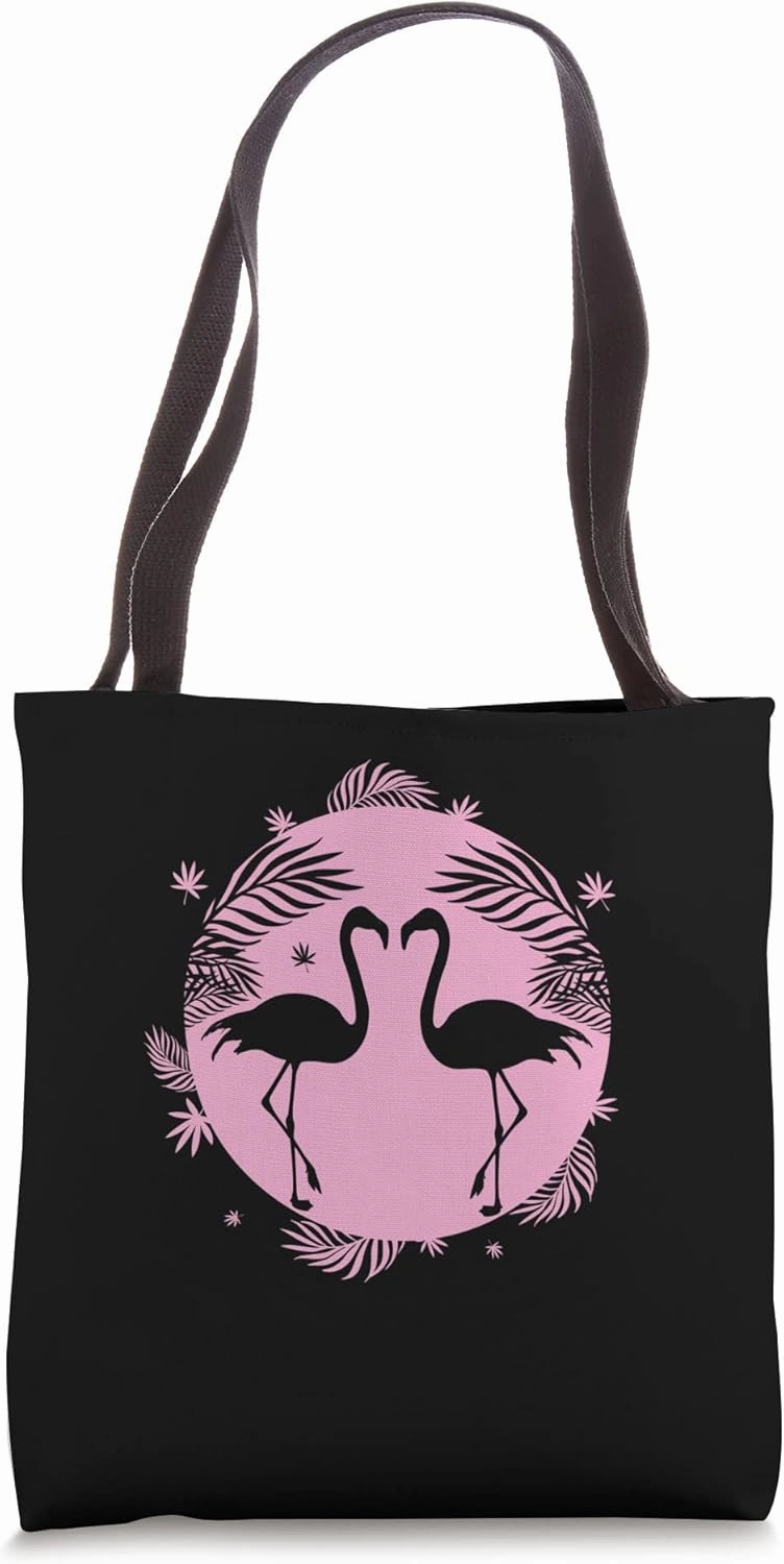 Flamingos in Love Face each other Tote Bag