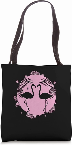 Flamingos in Love Face each other Tote Bag