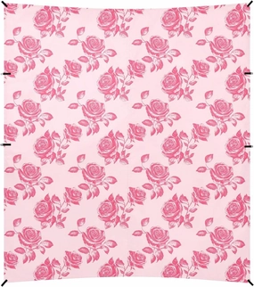 Floral Pattern Rose Peach Beach Canopy UPF50  Protection Easy Setup Large Portable Sun Shelter with Sand Pockets for Camping, Picnics, Backyard & Fishing