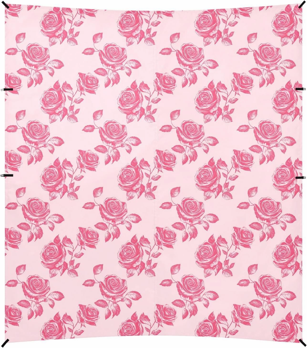 Floral Pattern Rose Peach Beach Canopy UPF50  Protection Easy Setup Large Portable Sun Shelter with Sand Pockets for Camping, Picnics, Backyard & Fishing