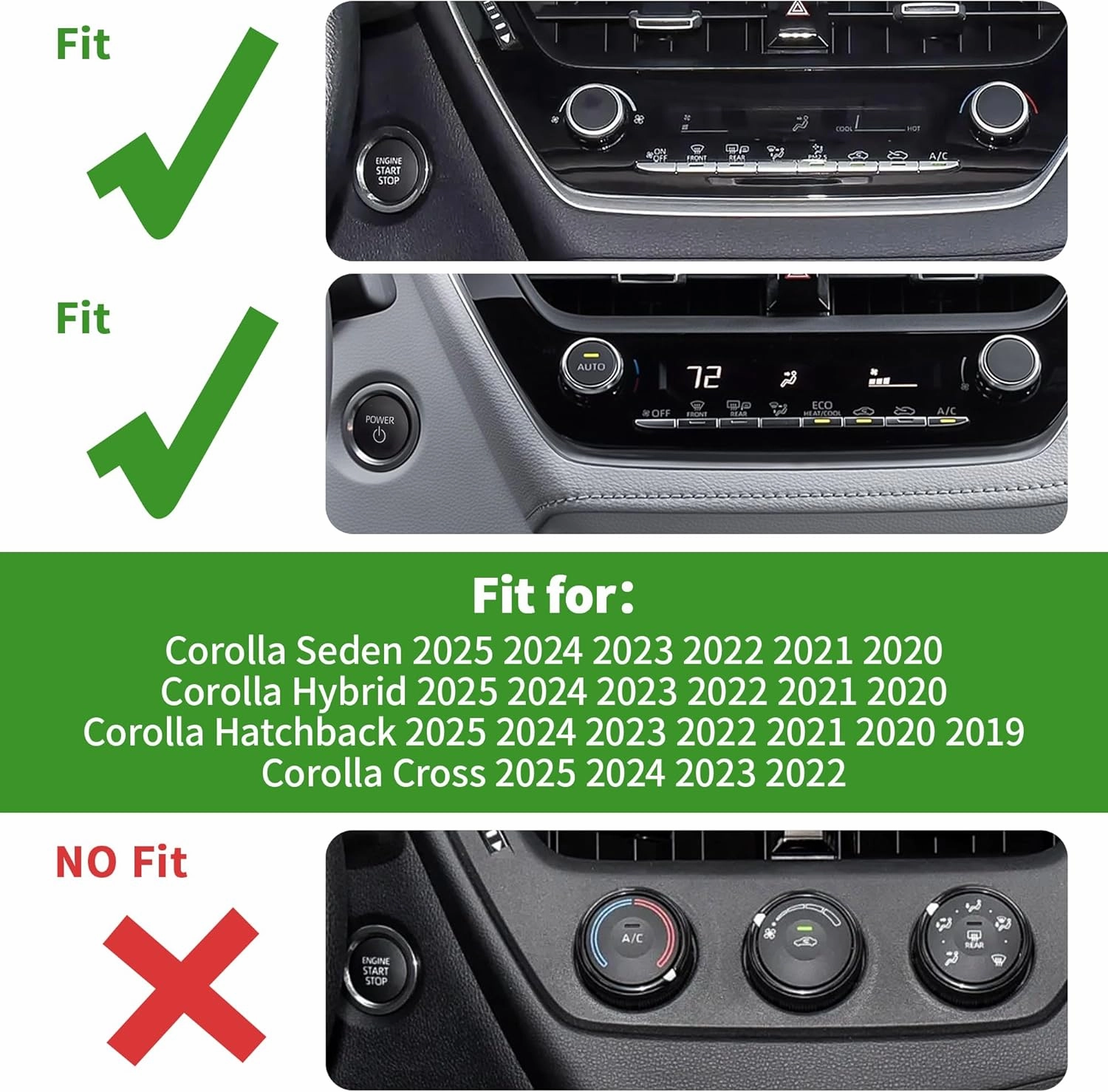 for Toyota RAV4 Accessories 2025 2024 2023 2022 2021 2020 2019 -Air Conditioning Knob Covers, Push Start Button Cover Trim Rings 4pcs (Orange)