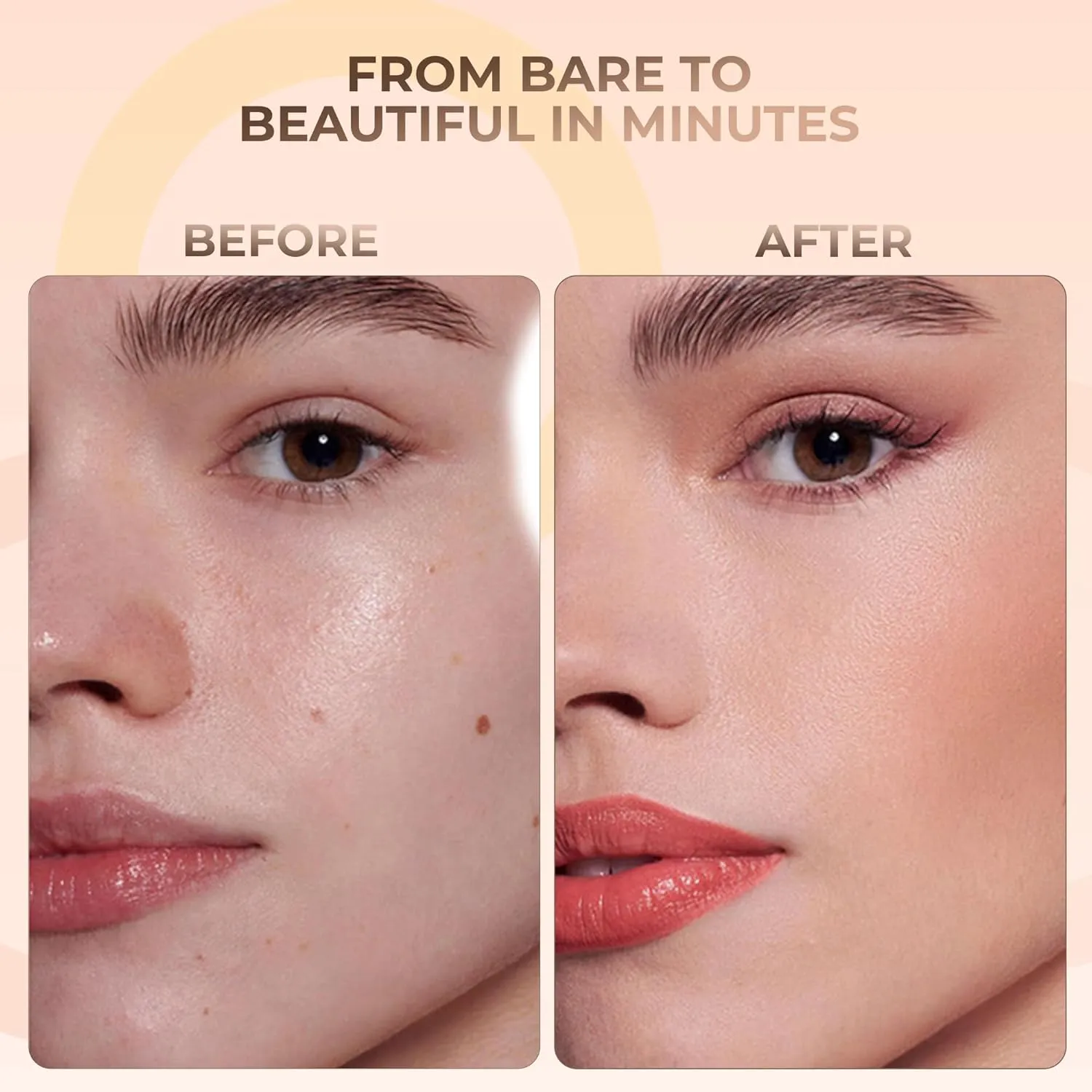 FOUNDATION with FLAWLESS FACE BRUSH Mineral Makeup (FAIR 1) Matte Natural Loose Powder Bare Skin Cosmetics Full Coverage Long Lasting All Skin Types SPF 18