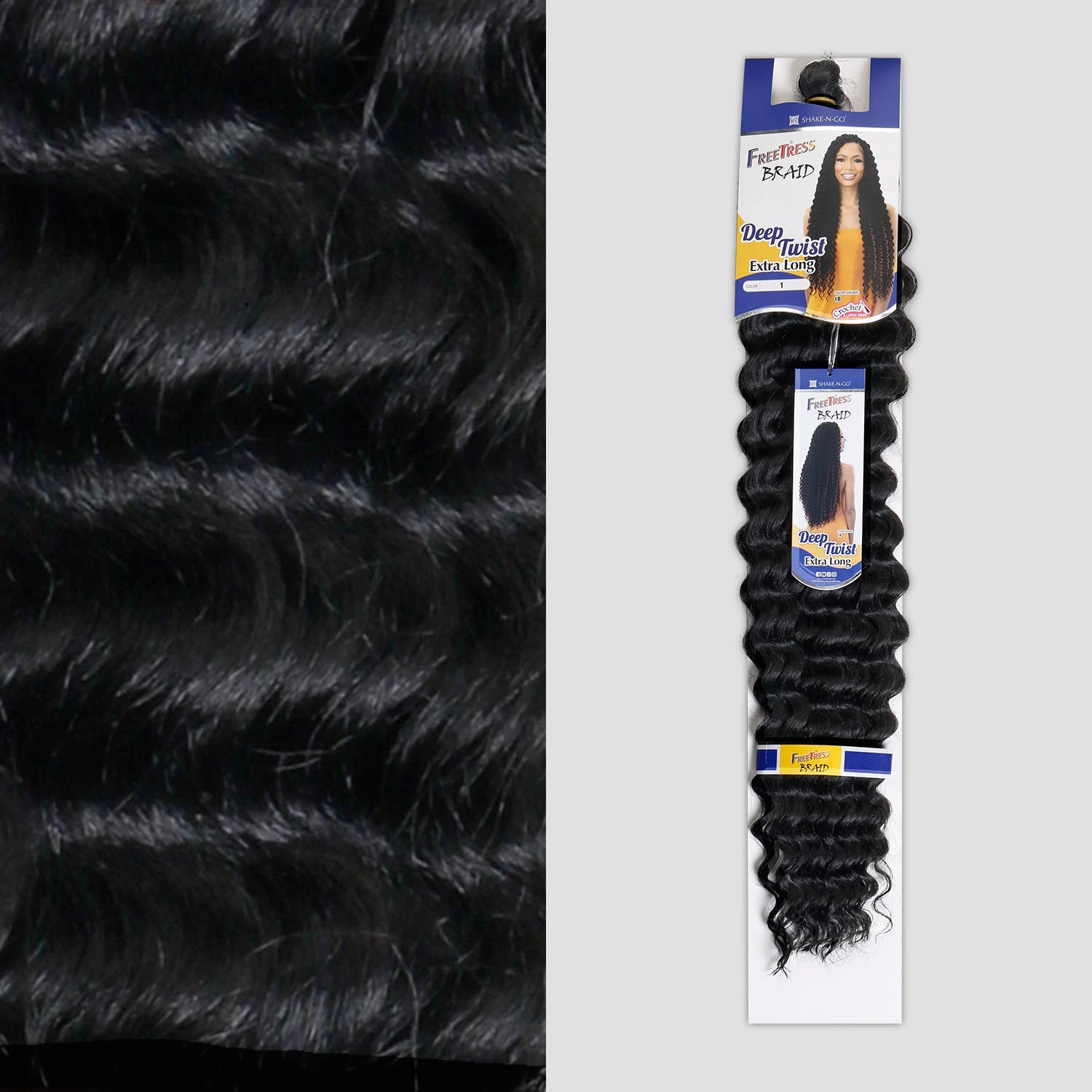 FreeTress Crochet Braids Deep Twist Extra Long (3-pack, 530)