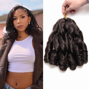 French Curl Braiding Hair 12Inch 8Packs French Curl Crochet Braids Short Curly Crochet Hair Bouncy Synthetic knotless Braiding Extensions(4#, 12inch)