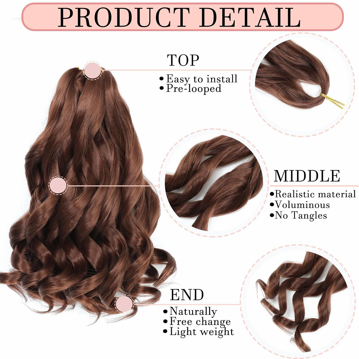 French Curl Braiding Hair 14 Inch Curly Braiding Hair 8 Packs Pre Stretched Bouncy Loose Wave French Curls Crochet Braids for Black Women (33#, 14 inch)
