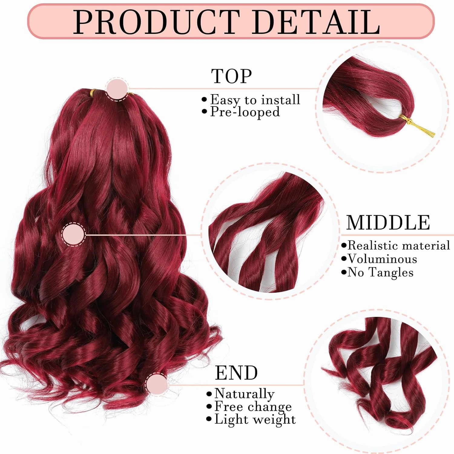 French Curl Braiding Hair 14 Inch Curly Braiding Hair 8 Packs Pre Stretched Bouncy Loose Wave French Curls Crochet Braids for Black Women (BUG, 14 inch)