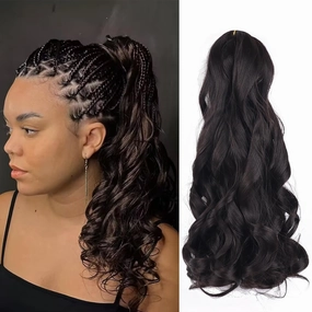 French Curly Braiding Hair 14 Inch 8 Packs Curly Braiding Hair Pre Stretched French Curls Hair Extensions With Curly Ends French Curl Crochet Hair for Black Women(14 Inch/Pack of 8,2#)