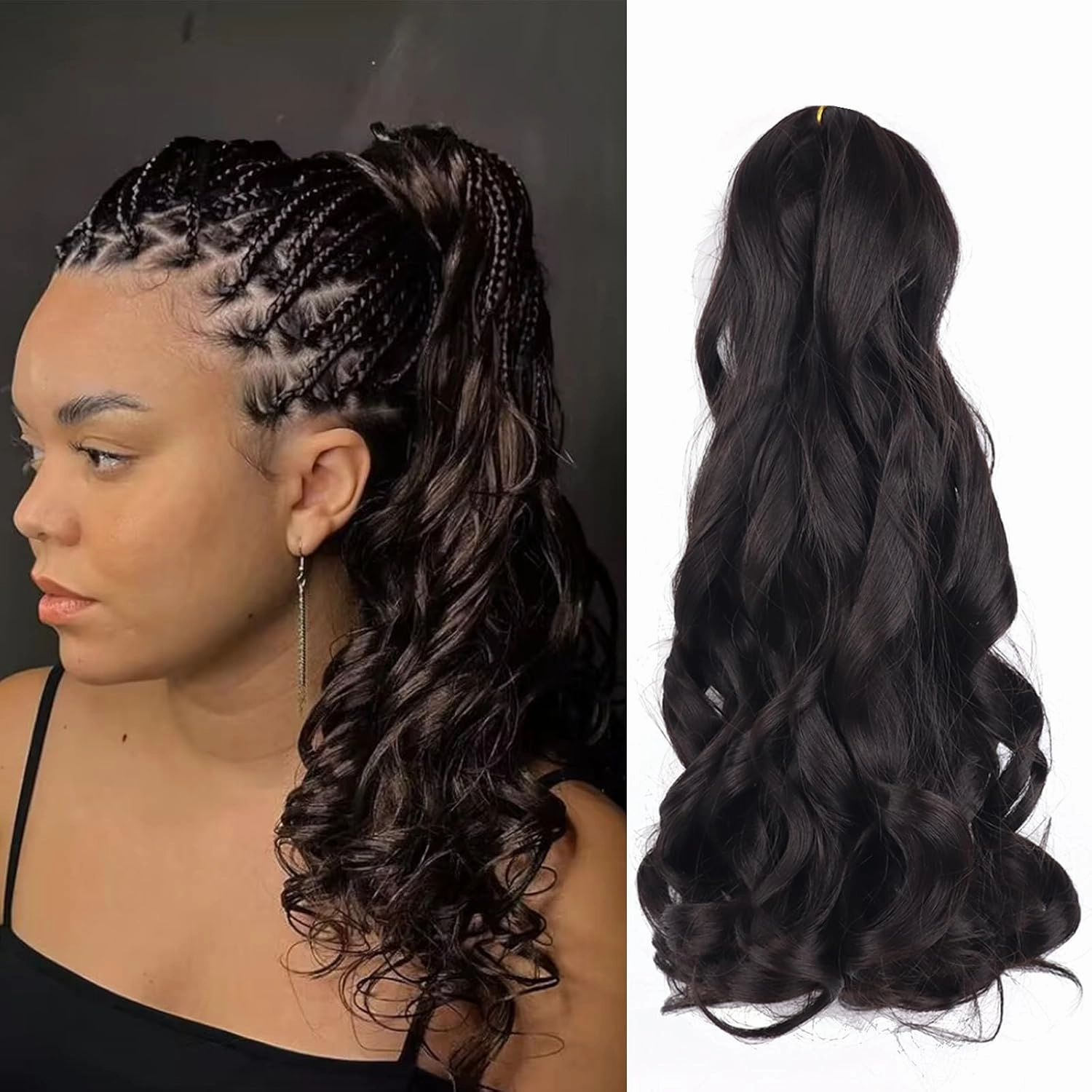 French Curly Braiding Hair 14 Inch 8 Packs Curly Braiding Hair Pre Stretched French Curls Hair Extensions With Curly Ends French Curl Crochet Hair for Black Women(14 Inch/Pack of 8,2#)