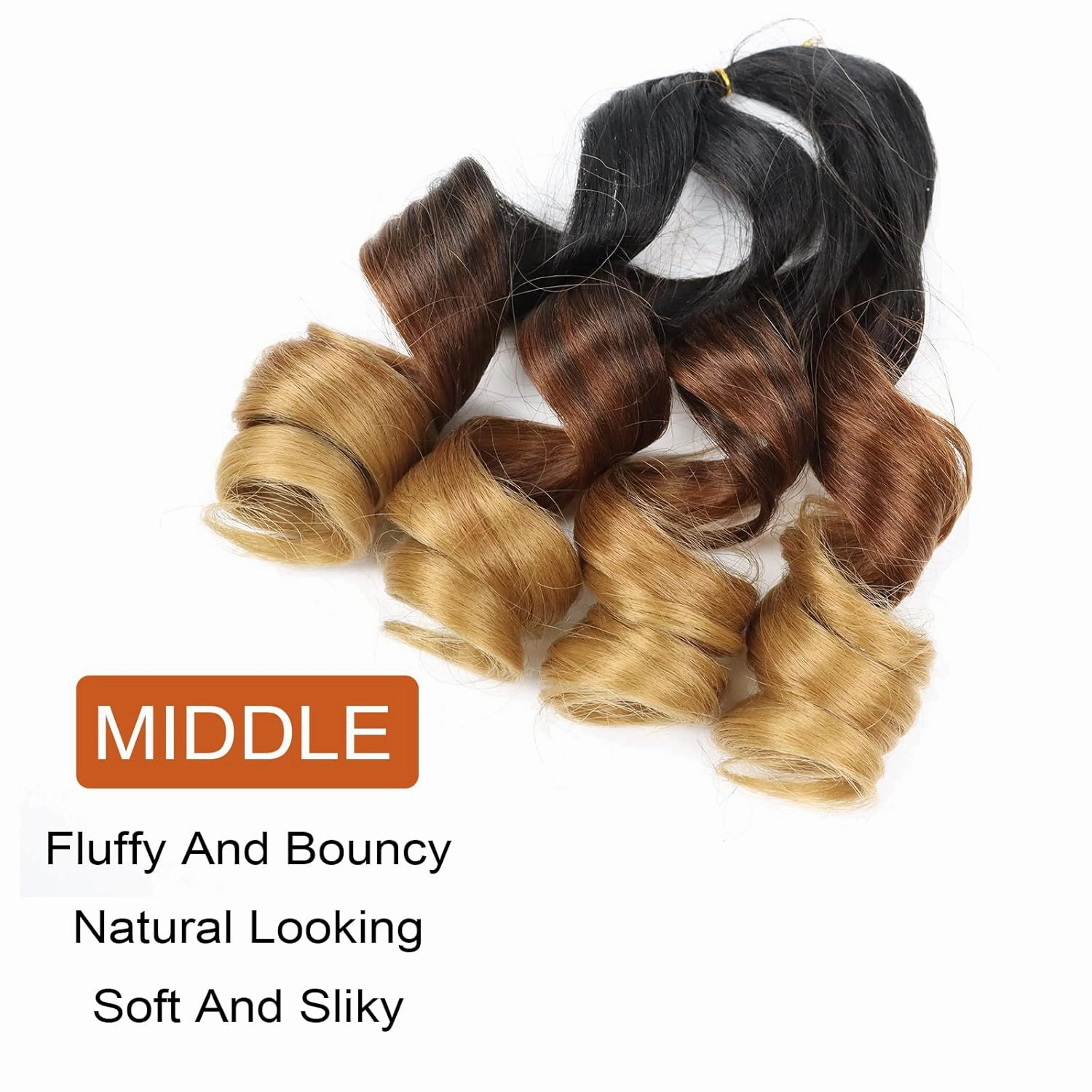 French Curly Braiding Hair Curly Braiding Hair 14 Inch 8 Packs Spanish Braiding Hair for Box Braids Pre Stretched French Curl Crochet Braids Braiding Hair Extensions(14 Inch/Pack of 8, 1B/30/27)