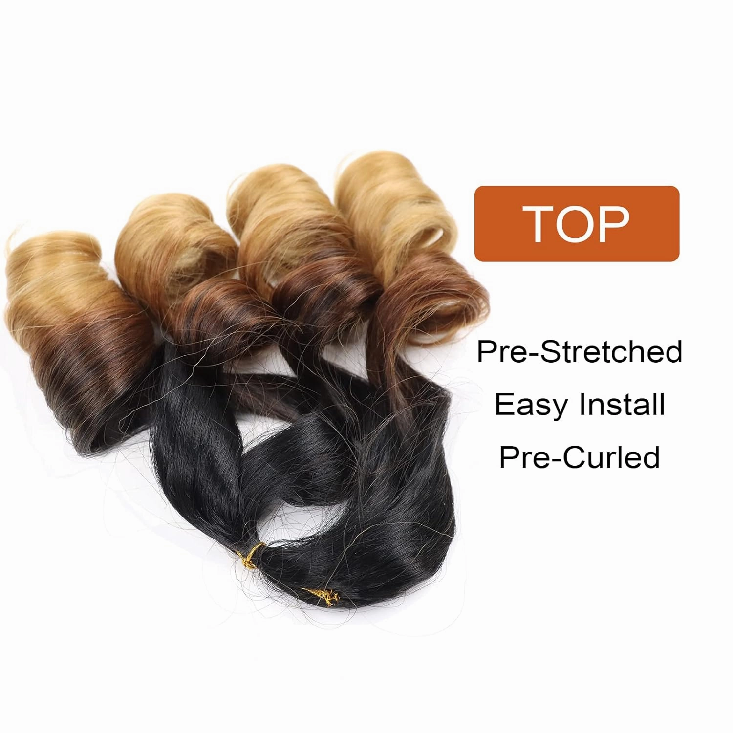 French Curly Braiding Hair Curly Braiding Hair 14 Inch 8 Packs Spanish Braiding Hair for Box Braids Pre Stretched French Curl Crochet Braids Braiding Hair Extensions(14 Inch/Pack of 8, 1B/30/27)