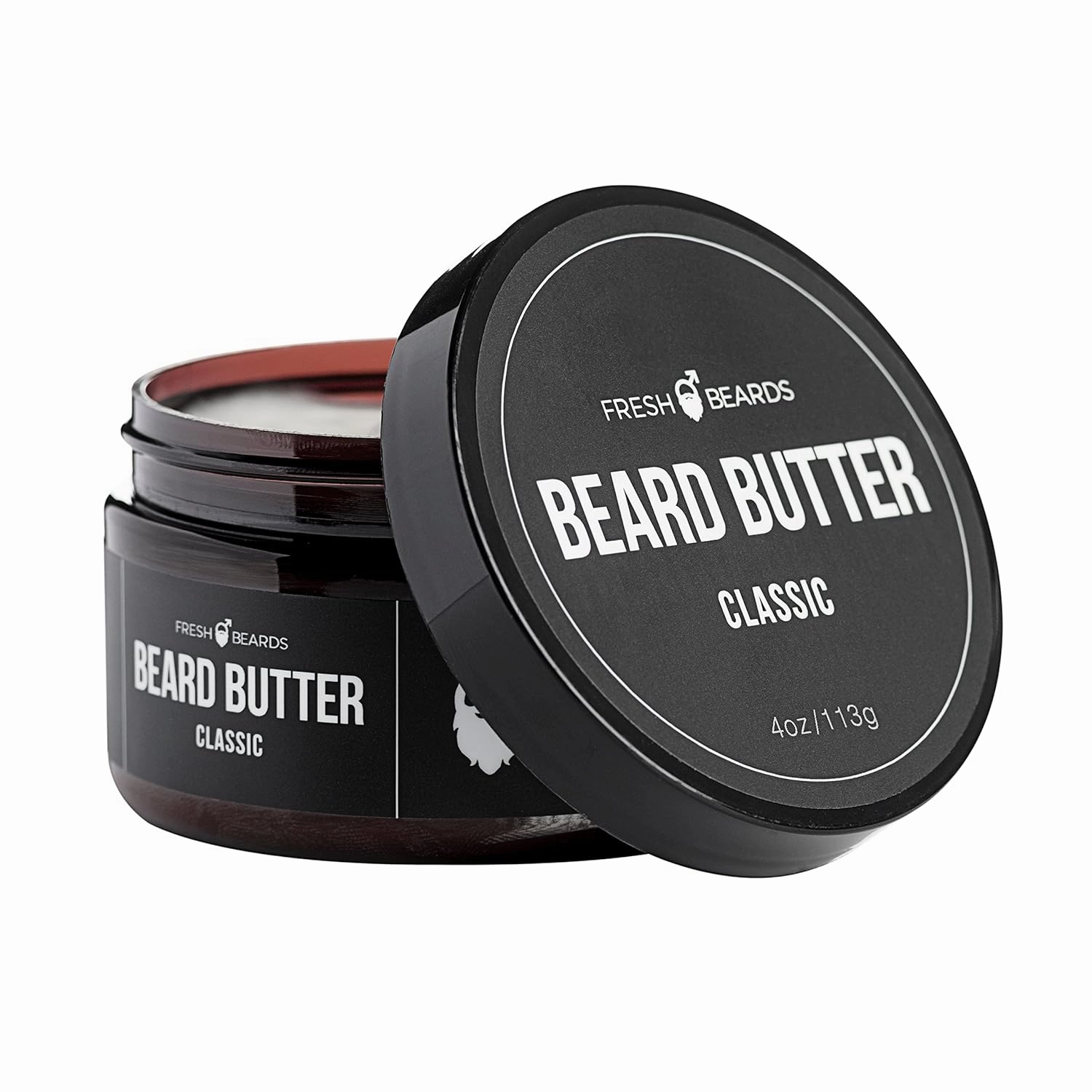 Fresh Beards Classic Beard Butter - Unscented Soothing Beard Butter for Sensitive Skin - Natural Mens Beard and Mustache Conditioner - Soothing Anti-Itch Moisturizer and Softener for Beard Growth