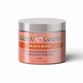 Fruity Booty - Intimate Odor Neutralizing Balm - Immediate Smell Protection for Your Butt, Bikini Zone, Balls, etc. - Natural Leave-On Formula with Aloe & Fruit Essences (Peach)