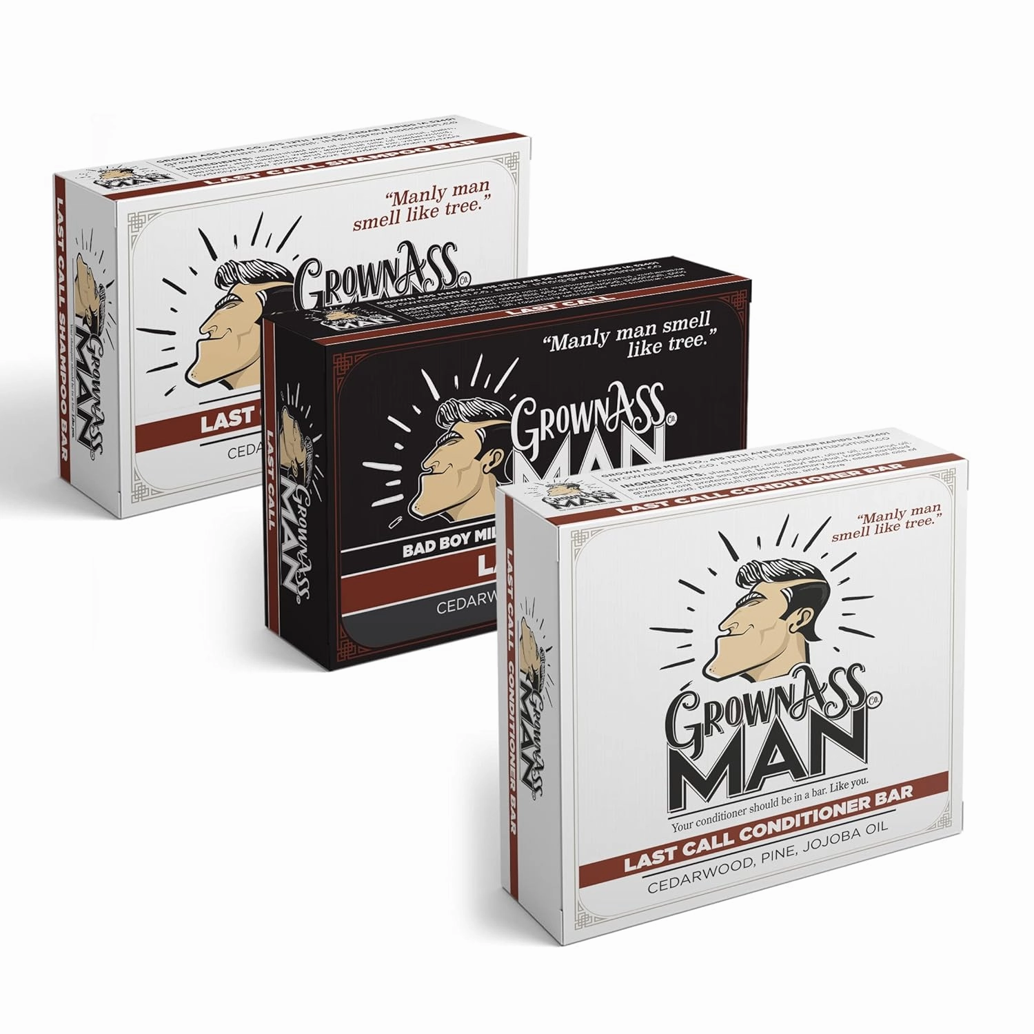 Full Bath Bundle For Men - Shampoo Bar, Conditioner Bar, & Body Bar Pack - Rich Lather with Natural Oils - Plastic Free, Sustianable, & Eco-Friendly, Vegan & Organic Deep Clean