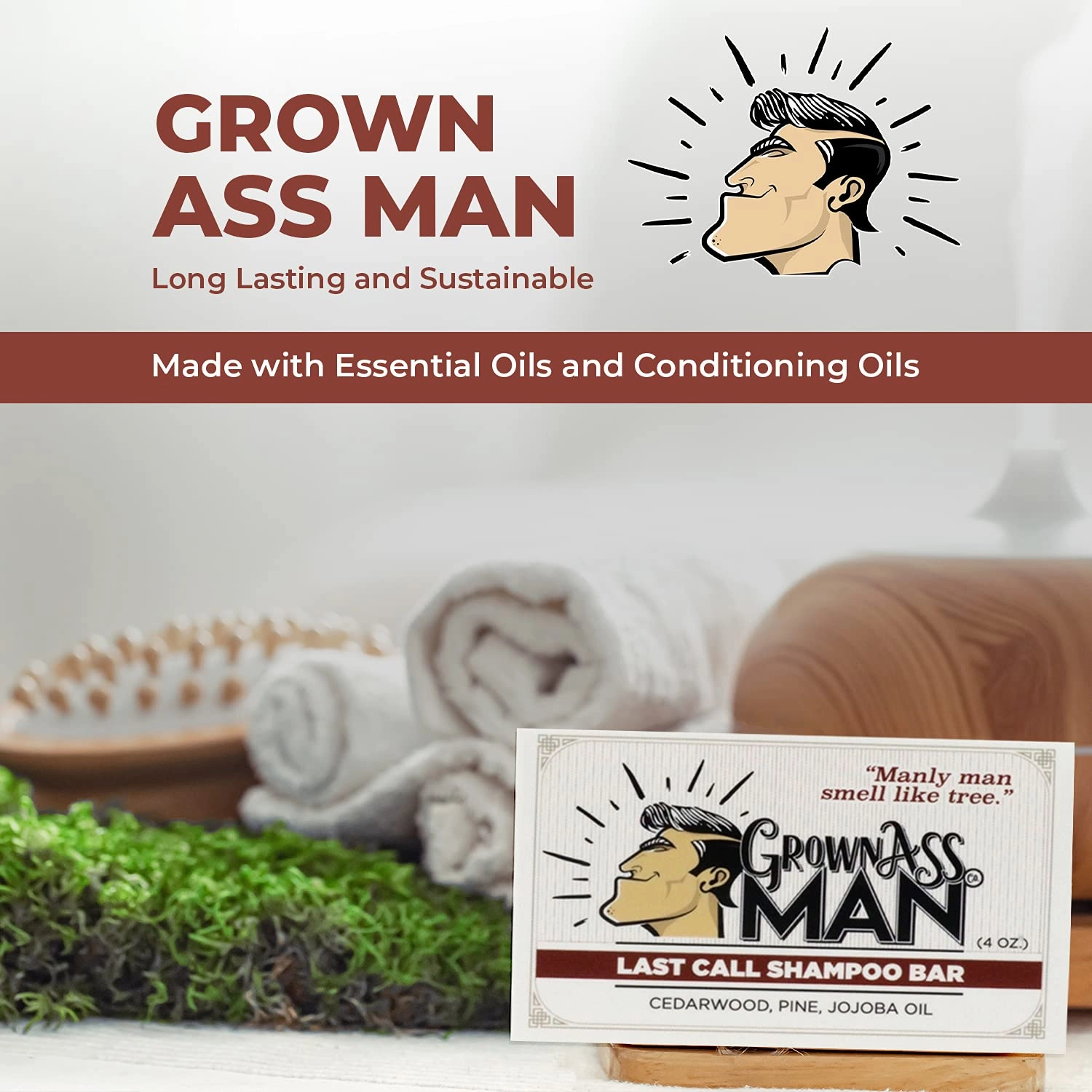 Full Bath Bundle For Men - Shampoo Bar, Conditioner Bar, & Body Bar Pack - Rich Lather with Natural Oils - Plastic Free, Sustianable, & Eco-Friendly, Vegan & Organic Deep Clean