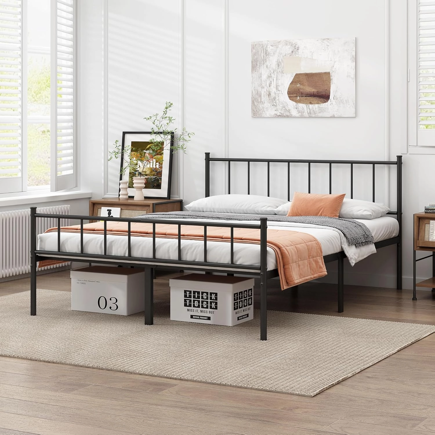 Full Bed Frame-Classic Metal Platform Bed Frame,Mattress Foundation with Steel Slat Support,Under Foundation Storage,No Box Spring Needed, Easy Assembly, Full Size