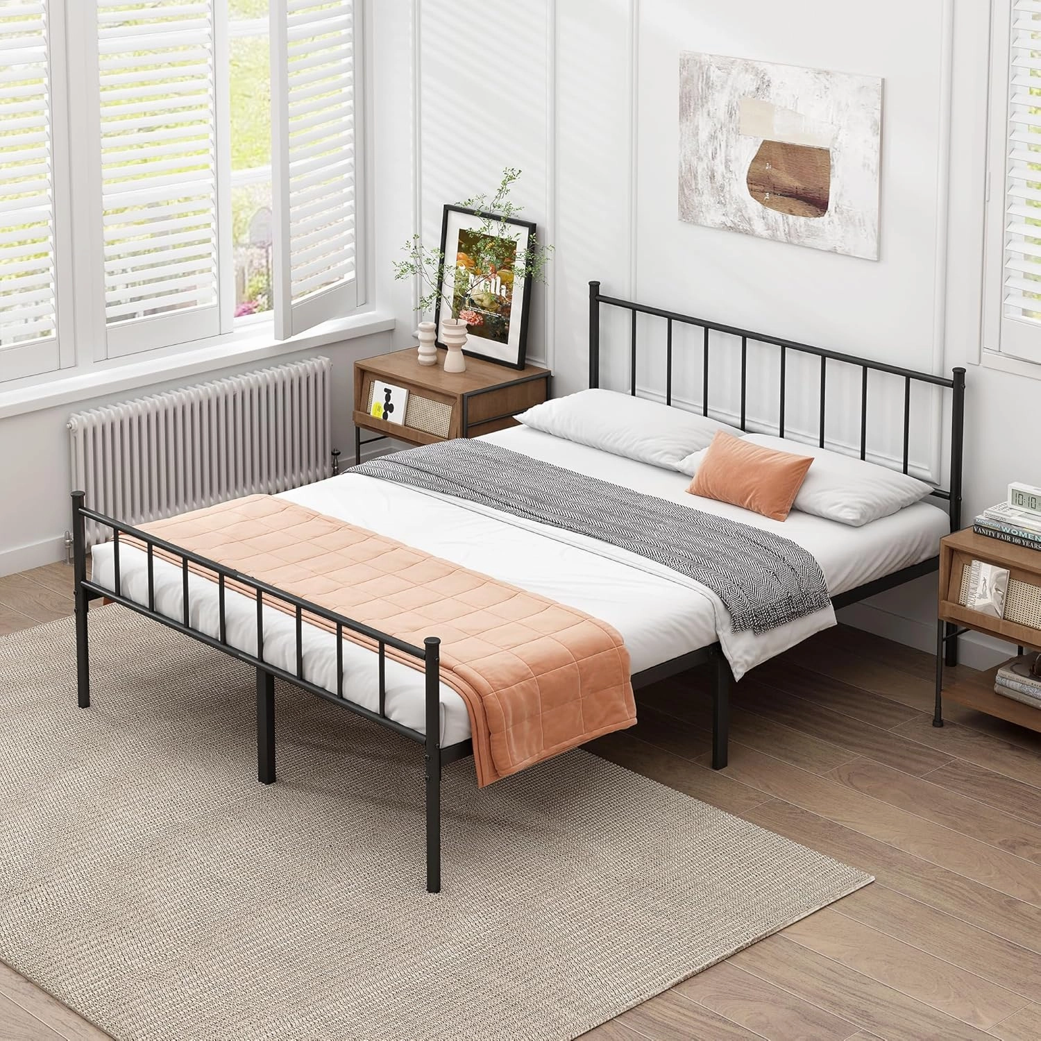 Full Bed Frame-Classic Metal Platform Bed Frame,Mattress Foundation with Steel Slat Support,Under Foundation Storage,No Box Spring Needed, Easy Assembly, Full Size