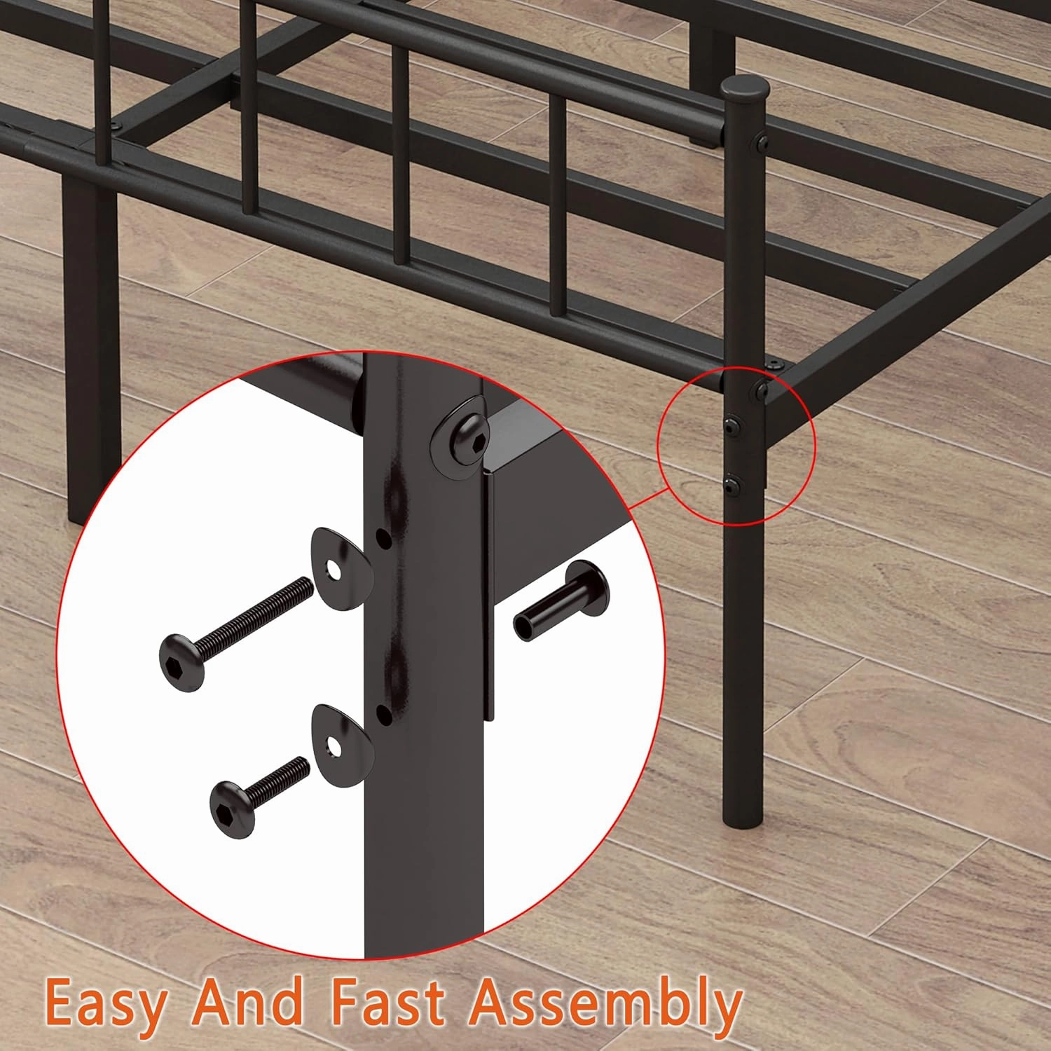 Full Bed Frame-Classic Metal Platform Bed Frame,Mattress Foundation with Steel Slat Support,Under Foundation Storage,No Box Spring Needed, Easy Assembly, Full Size