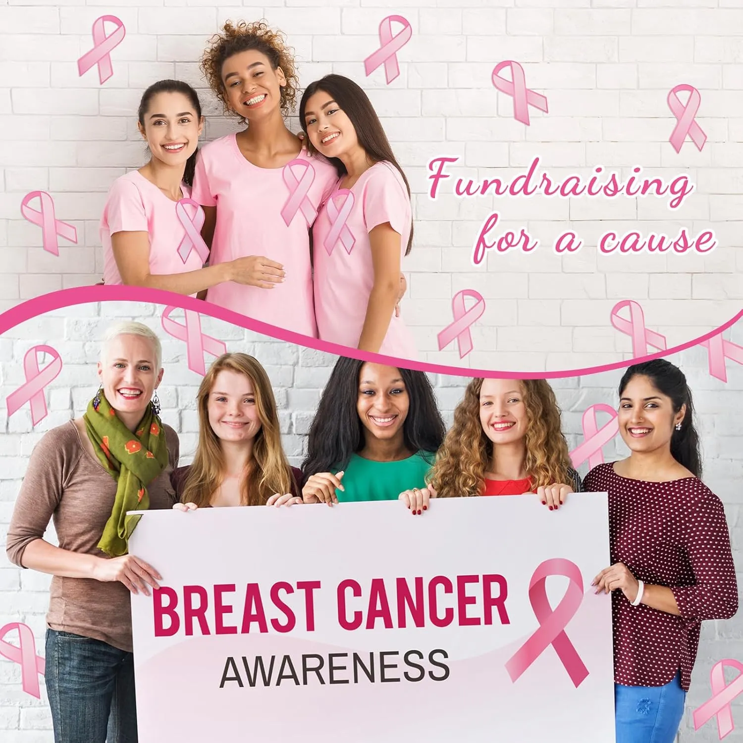 Fulmoon 500 Pcs Large Paper Ribbons Breast Cancer Ribbon Fundraising Items Breast Cancer Awareness Accessories for Donation Cutouts to Support and Care for Women, 4 x 8 Inches (Pink)