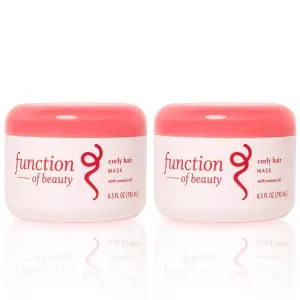 FUNCTION OF BEAUTY Hair Mask for Curly Hair, 6.5 oz Each (2-Pack) - Deep Conditioning Formula With Coconut Oil and Shea Butter for Smooth, Hydrated, Healthier Looking Curls