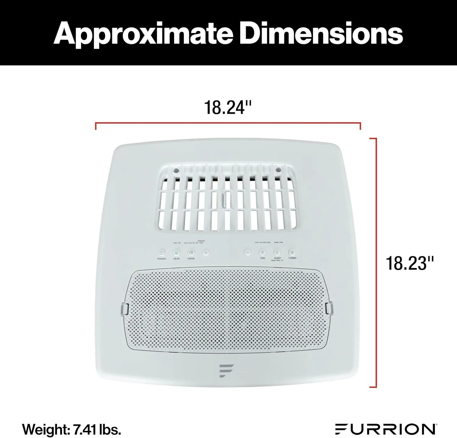 Furrion Chill Cube Ducted Air Distribution Box (R32) with Operating Panel, Remote Control, Detachable Filters, White - FACT18VSDA-PS-AM