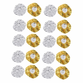 GALPADA 20pcs Aluminum Foil Hair Caps Reusable Deep Conditioning Thermal Caps for Home Salon Use Elastic Band Design for Fit for Hair Coloring Processing