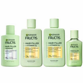 Garnier Fructis Hair Filler Bonding Pre-Shampoo Hair Treatment   Strength Repair Shampoo, Conditioner and Serum Set with Vitamin Cg, 4 Items, 1 Kit