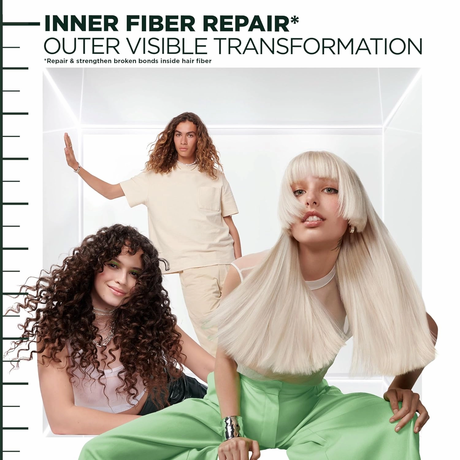 Garnier Fructis Hair Filler Moisture Repair Shampoo and Conditioner Set, Hair Care for Curly, Wavy Hair with Hyaluronic Acid, 10.1 Fl Oz, 2 Items, 1 Kit