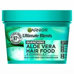 Garnier Hair Food Multi-use Hair Treatment Mask, Offers 8x More Hydration, Ideal for Dehydrated hair, No Silicones, Vegan Formula, Aloe Vera, Ultimate Blends, 400ml