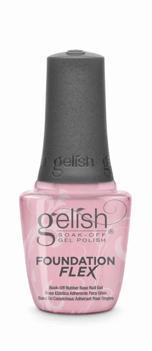 Gelish Foundation Flex – Flexible Base Coat for Nails, Ridge Filling, & Perfect Protection, Soak-Off Rubber Base Gel Nail Kit for Long-Lasting Nail Strength and Flexibility (Light Nude, 15mL)