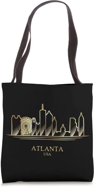 Georgia Skyline Peach State Souvenir Art Atlanta Silhouette Tote Bag