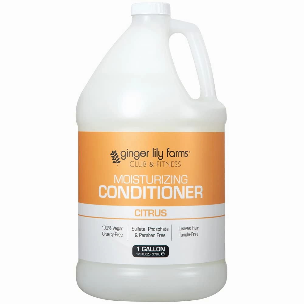 Ginger Lily Farms Club & Fitness Citrus Moisturizing Conditioner, 100% Vegan, Paraben, Sulfate, Phosphate, Gluten & Cruelty-Free, 1 Gallon (Pack of 4 )