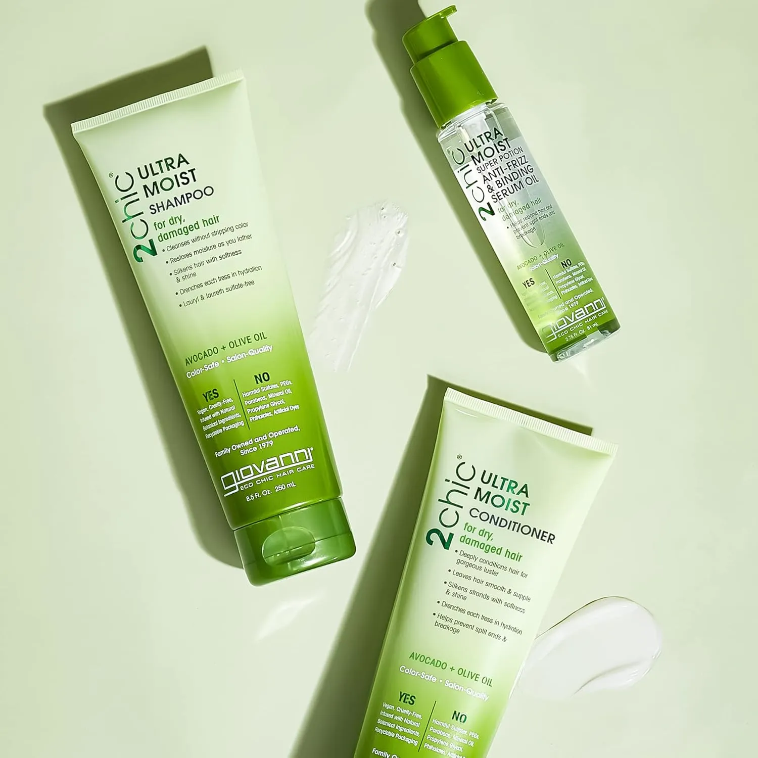 GIOVANNI 2chic Ultra-Moist Conditioner - Avocado & Olive Oil, Creamy Hydration Formula, Enriched with Aloe Vera, Shea Butter, Botanical Extracts, No Parabens, Color Safe - 24 oz