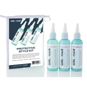 GIRL HAIR Ultimate Travel Hair Care Set (3 x 3.4 fl.oz) | Encourage Hair Strength & Growth with Cleanse  Shampoo, Nourish  Leave-In Conditioner, & Refresh  Hydrating Hair Milk | TSA-Compliant Kit