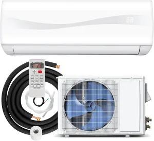 GLACER 12000BTU Mini-Split Air Conditioner, 20 SEER2 Mini AC Unit W/Pre-Charged Condenser, Heat Pump & Installation Kit, Cools up to 750 Sq. Ft, Ductless Inverter AC Split-System, 115V, White