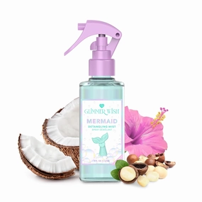 Glimmer Wish Mermaid Hair Detangler Spray – Leave-In Conditioner for Kids & Women, Tangle-Free Hair Care, Detangling Spray, 5 fl oz