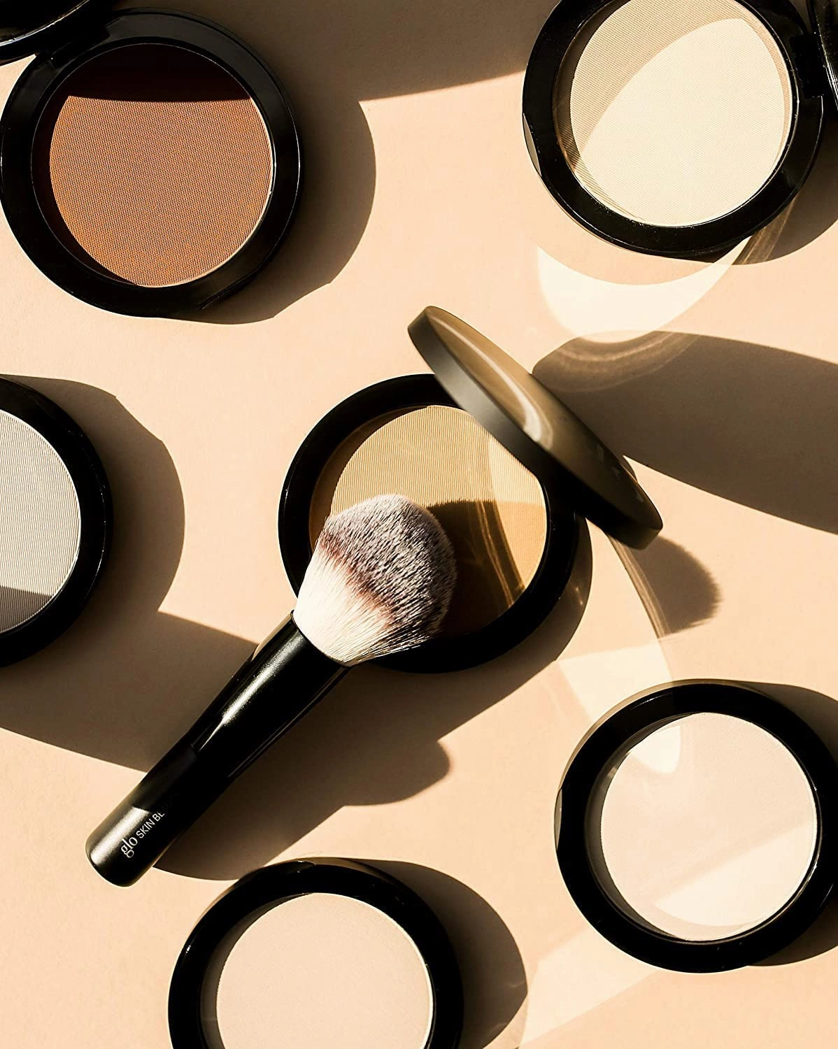 Glo Skin Beauty Pressed Base Powder Foundation Makeup (Beige Dark) - Flawless Coverage for a Radiant Natural, Second-Skin Finish