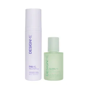 GLOSS.ME Hair Oil & FAB.ME Leave-In Conditioner by DESIGNME | Detangles, Controls Frizz, Adds Shine & Hydration | Heat & UV Protection | Color Safe Styling Set for All Hair Types