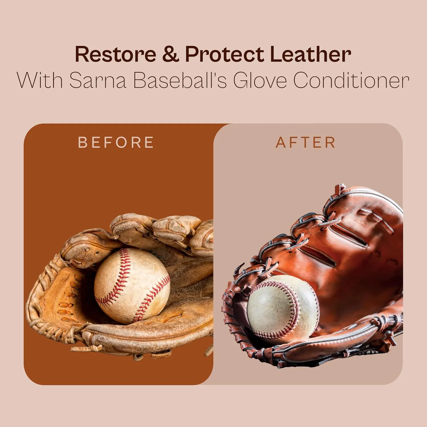 Glove Leather Conditioner - Use on Baseball Gloves, Softball Gloves, and Other Leather Sports Equipment - Made in USA