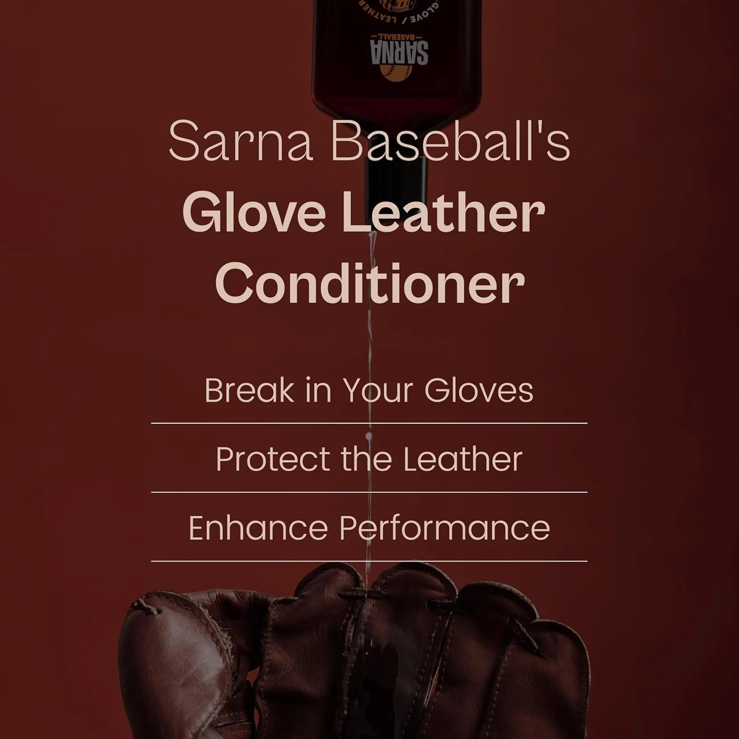 Glove Leather Conditioner - Use on Baseball Gloves, Softball Gloves, and Other Leather Sports Equipment - Made in USA
