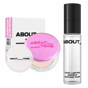 Glow Powder Pact   Long Lasting Makeup Coating Fixer BUNDLE SET