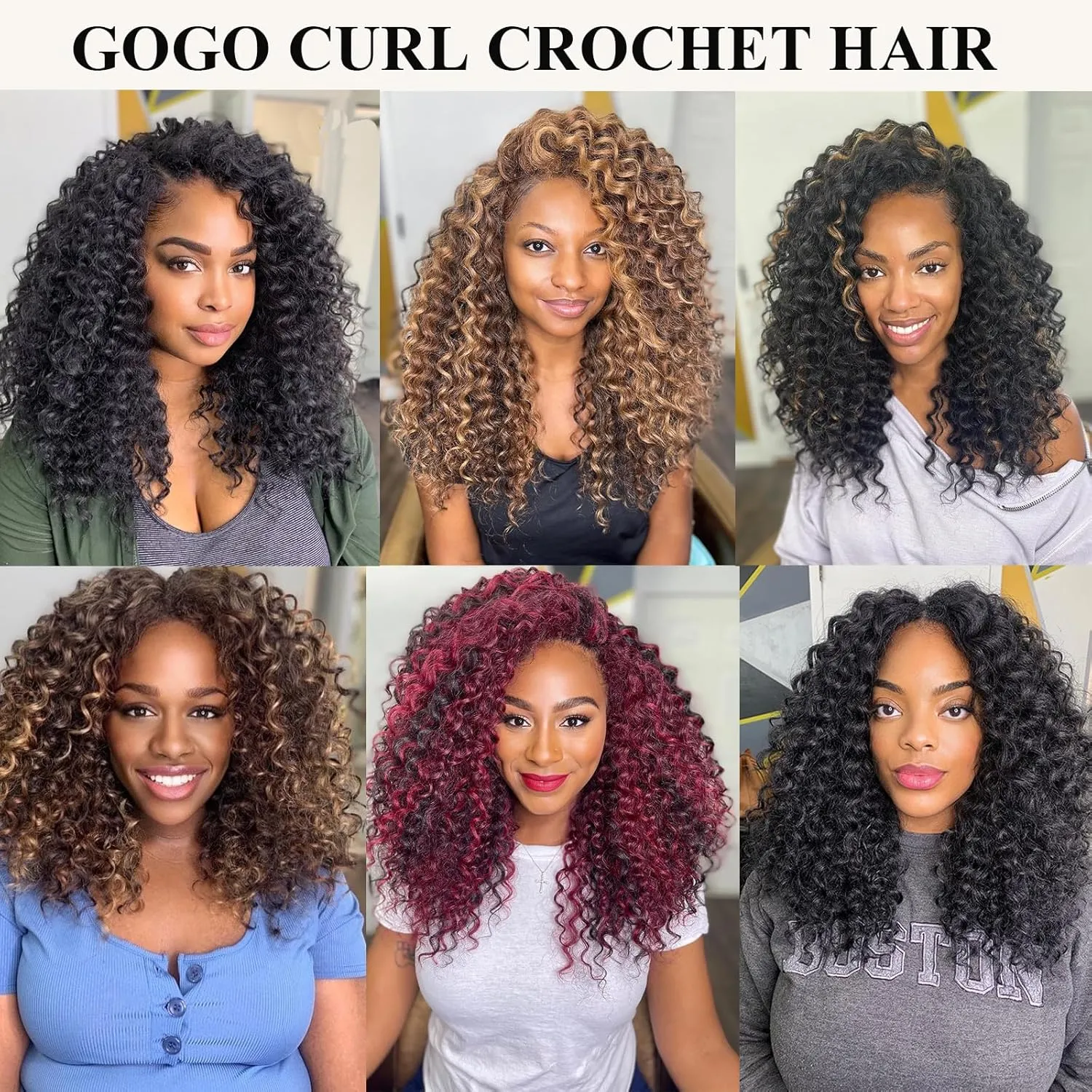 GoGo Curl Crochet Hair 7 Packs Water Wave Crochet Hair for Women 8 Inch Short Curly Crochet Braids Hair Ombre Dark Brown Deep Wave Braiding Hair for Boho Braids (8 Inch, 1B/30)