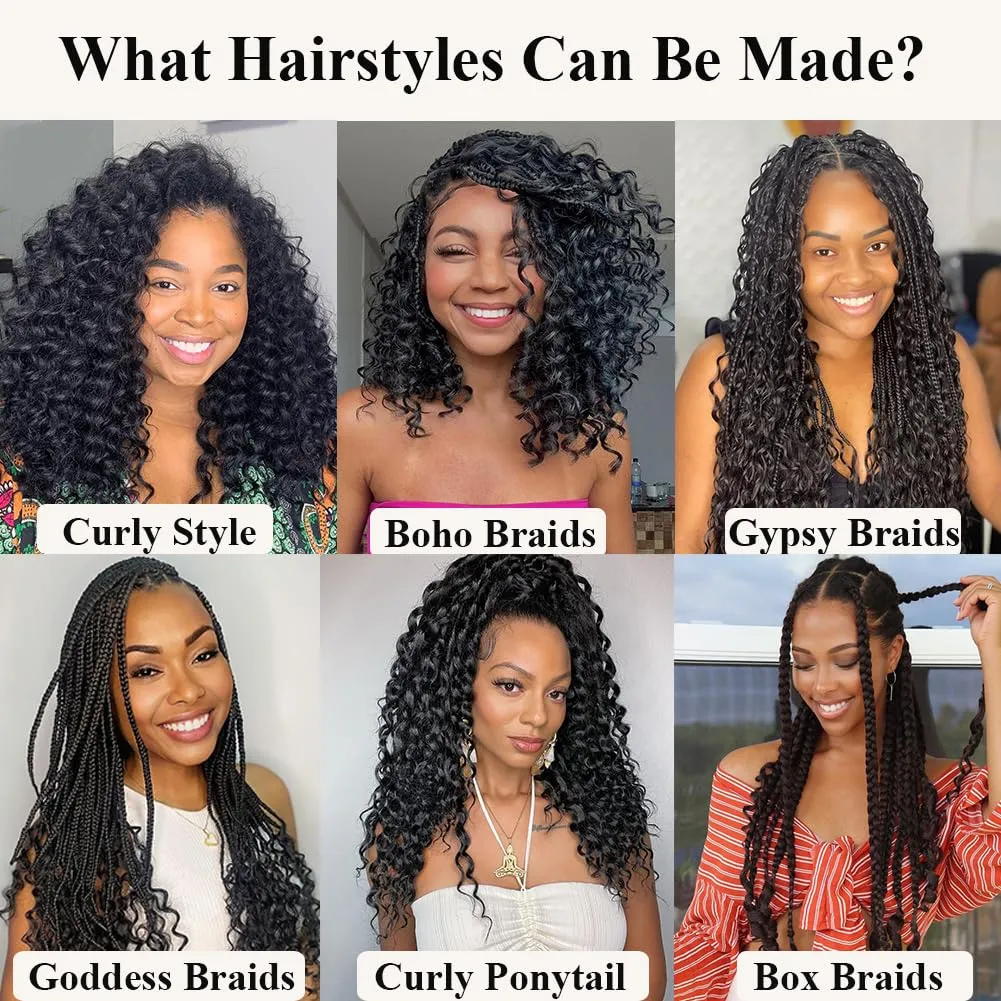 GoGo Curl Crochet Hair for Women 18 Inch Curly Crochet Hair Ombre Brown Curly Crochet Braids for Women 7 Packs Deep Wave Braiding Hair Extensions 1B3027