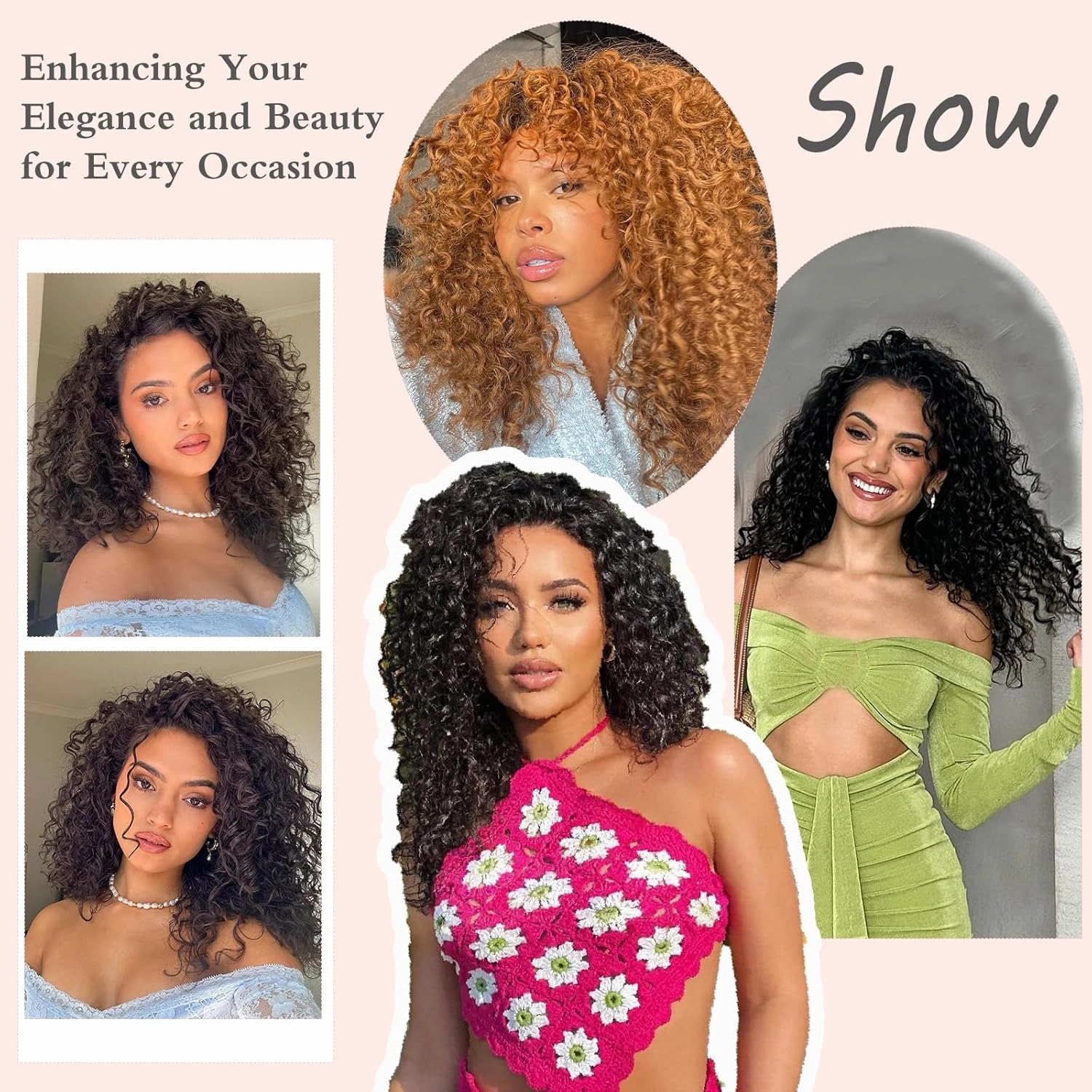 Gogo Curl Crochet Hair 12 Inch Curly Crochet Hair for Women 7 Packs Natural Black Deep Wave Braiding Hair, Synthetic Crochet Braid Water Wave Crochet hair Extensions (12 Inch, 1B)